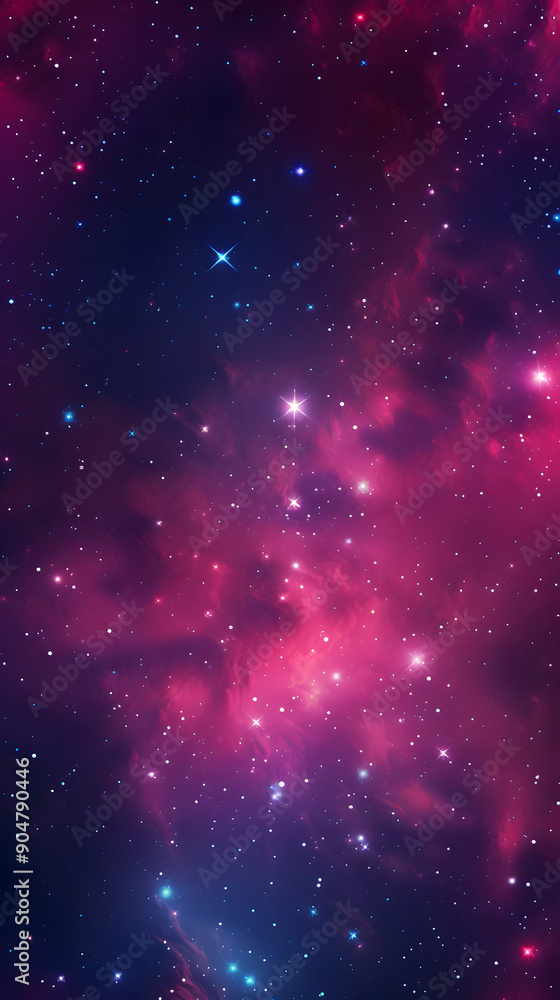 Digital fuchsia nebula starry sky abstract graphic poster background Digital fuchsia nebula starry sky abstract graphic poster background