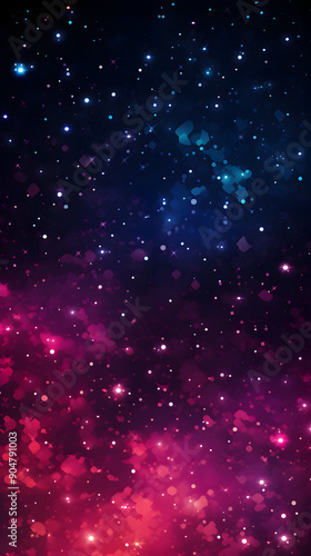 Digital fuchsia nebula starry sky abstract graphic poster background