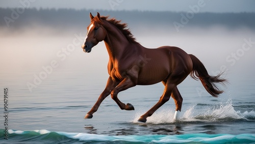 horse in the water