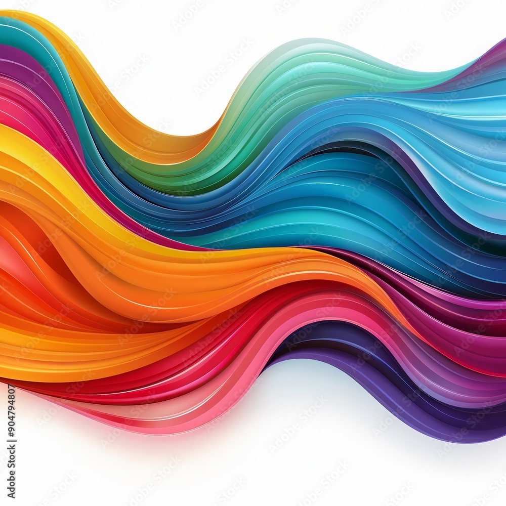 Vibrant flowing ribbons of multicolor waves creating a dynamic and abstract visual art design background. Vibrant flowing ribbons of multicolor waves creating a dynamic and abstract visual art design background.