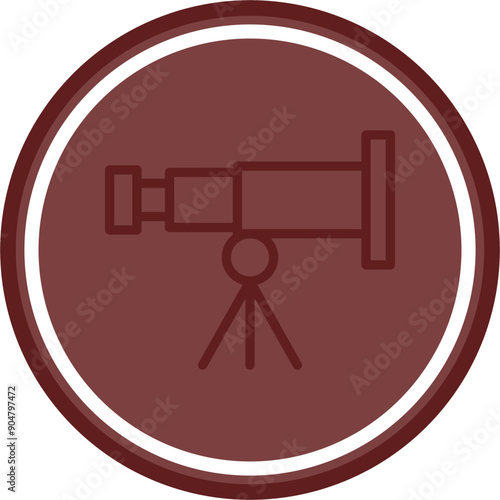 Astrophysics Vector Line Double Circle Maroon