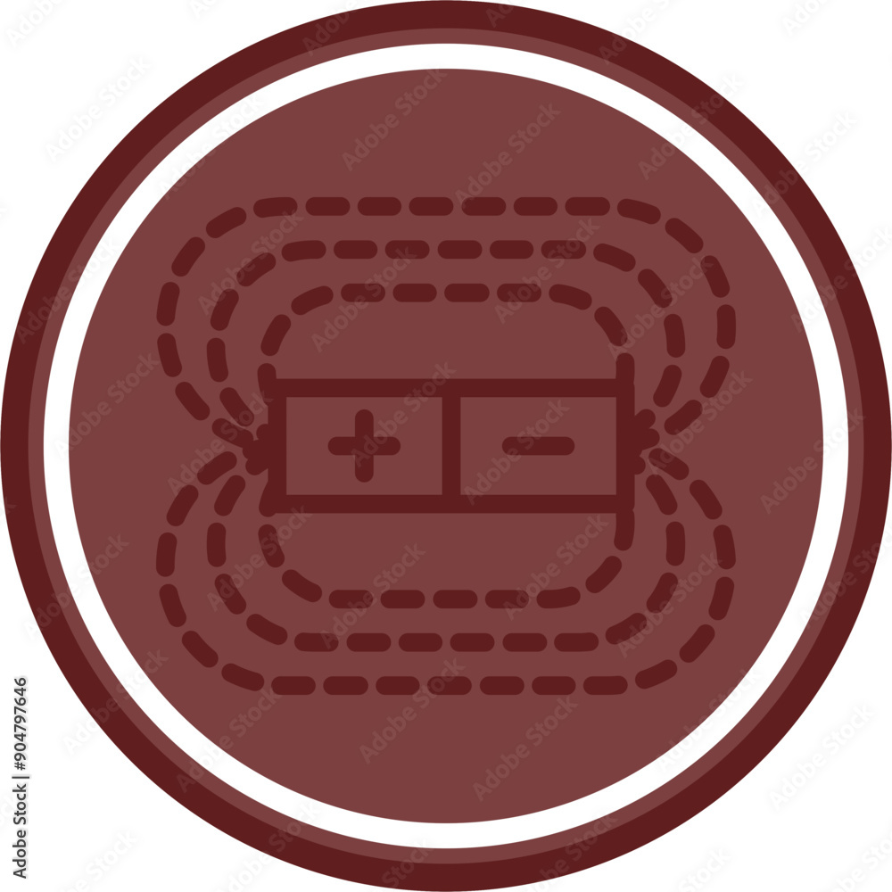 Electromagnetic Vector Line Double Circle Maroon Electromagnetic Vector Line Double Circle Maroon