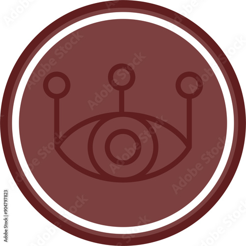 Optics Vector Line Double Circle Maroon