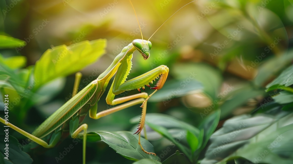 Green Praying Mantis in the Garden Green Praying Mantis in the Garden