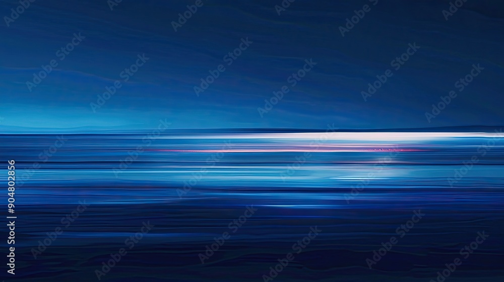Abstract Blue and Pink Horizontal Stripes in a Dark Night Sky Abstract Blue and Pink Horizontal Stripes in a Dark Night Sky