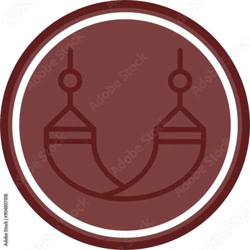 Hammock Vector Line Double Circle Maroon