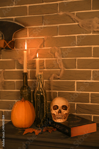 Halloween still life with s...