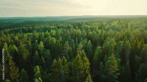 Aerial View of a Lush Green Forest