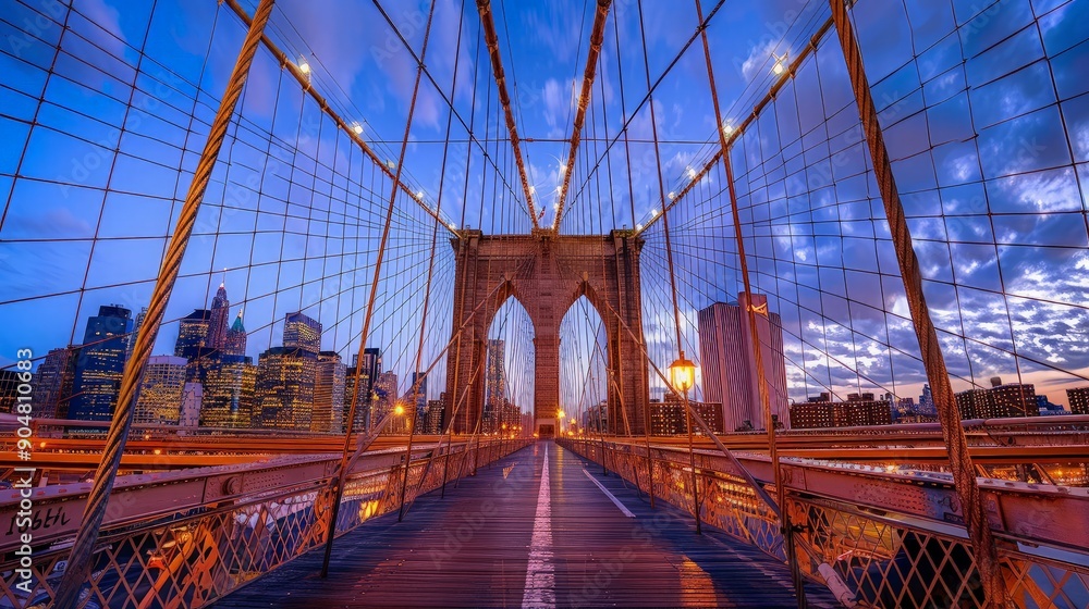 Fototapeta premium Brooklyn Bridge at Dusk