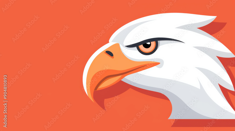 Obraz premium A stunning portrait of a bald eagle boldly displayed against a striking red backdrop, capturing its fierce spirit.