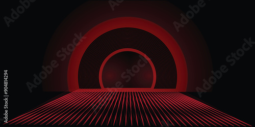 Radial red light through the tunnel glowing in the darkness for print designs templates, Advertising materials, Email Newsletters, Header webs, e commerce signs retail shopping, advertisement business