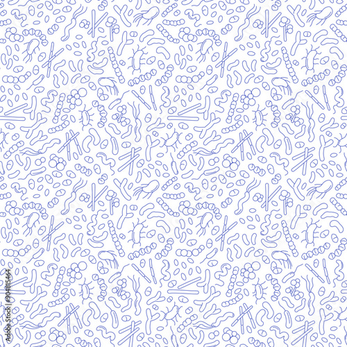 Detailed seamless pattern of bacteria in intestinal microbiota.