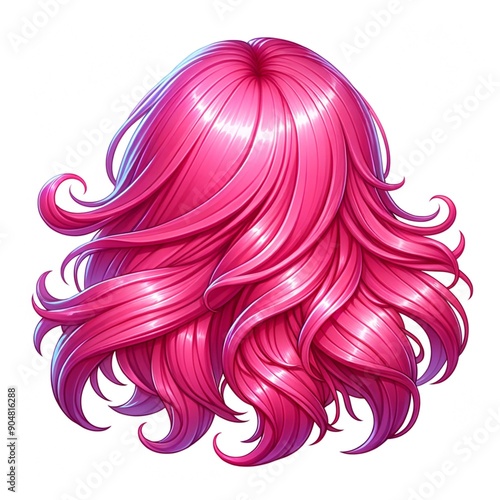 pink hair illustration