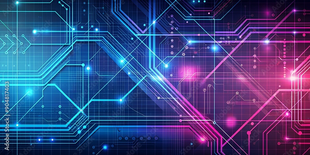 Abstract Blue and Pink Circuit Board Background Abstract Blue and Pink Circuit Board Background