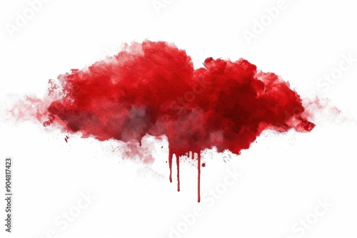 Captivating silhouette of a red cloud representing dreams in the sky