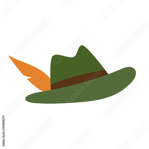 Green oktoberfest hat with feather