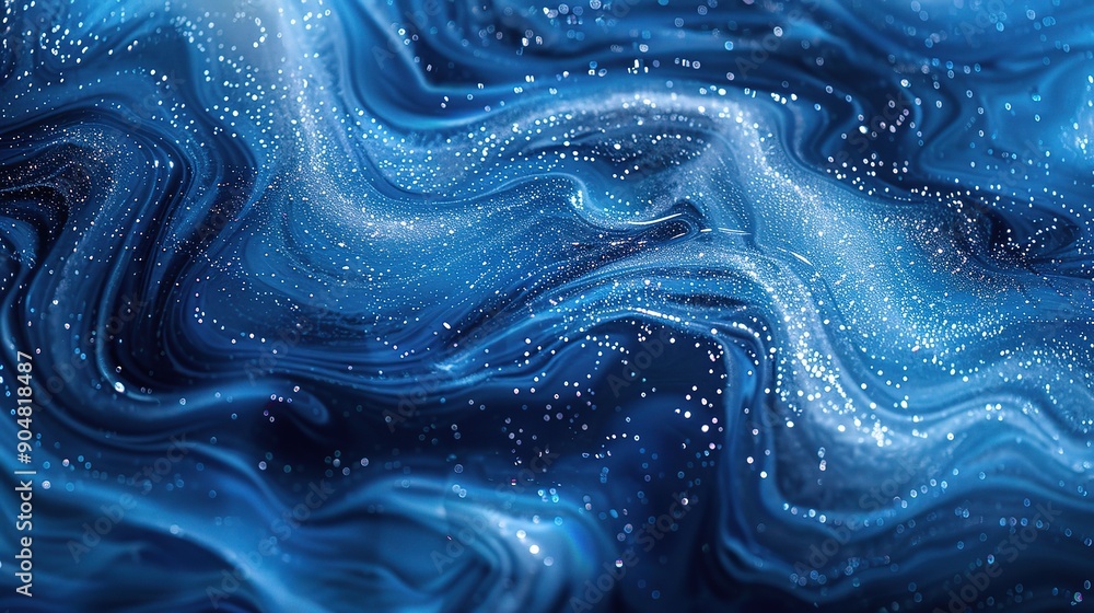 Abstract Blue Swirling Liquid with Glitter: A mesmerizing abstract background image showcasing swirling, marbled blue liquid with shimmering glitter, evoking feelings of serenity and wonder. Perfect f Abstract Blue Swirling Liquid with Glitter: A mesmerizing abstract background image showcasing swirling, marbled blue liquid with shimmering glitter, evoking feelings of serenity and wonder. Perfect f