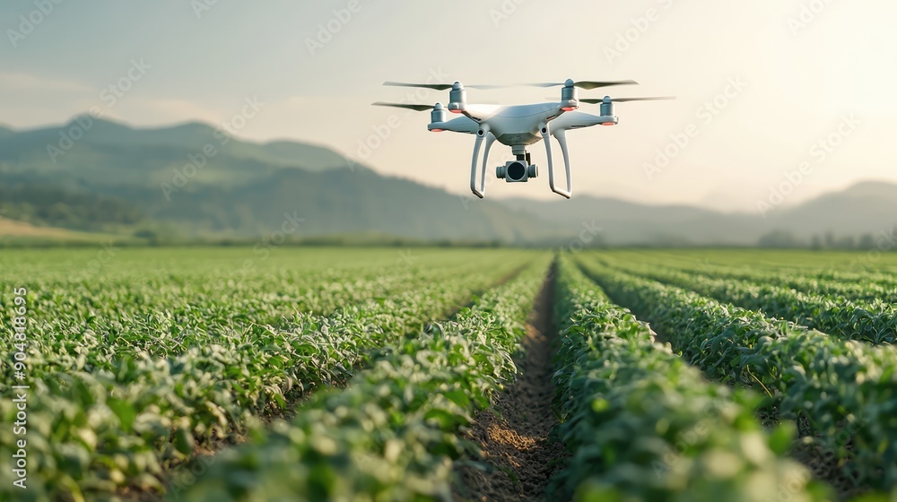 Futuristic Smart Agriculture: Drone Monitoring for Tech-Driven Farming, Generate Ai Futuristic Smart Agriculture: Drone Monitoring for Tech-Driven Farming, Generate Ai