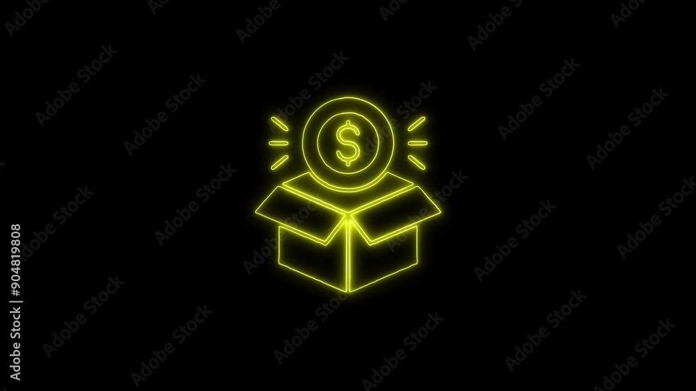 Giveaway Neon Icon 4K Animated Linear Symbol Icon Video Background on Black Screen Giveaway Neon Icon 4K Animated Linear Symbol Icon Video Background on Black Screen