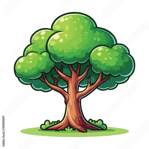 Cartoon tree vector . ecology park element.