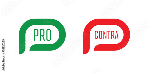pro contra sign on white background	