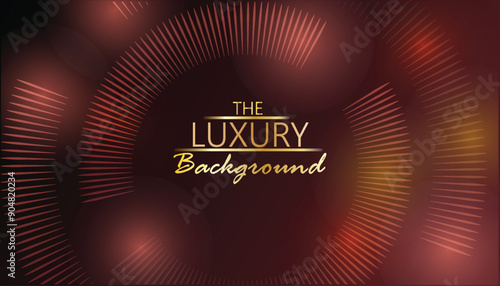 Red and Golden Color Round Ring Circle Award Background. Luxury Background Graphics. Modern Abstract Template. Expensive Analog Time Clock watch. Golden Gradient Tunnel Hud Motion Look Design.
