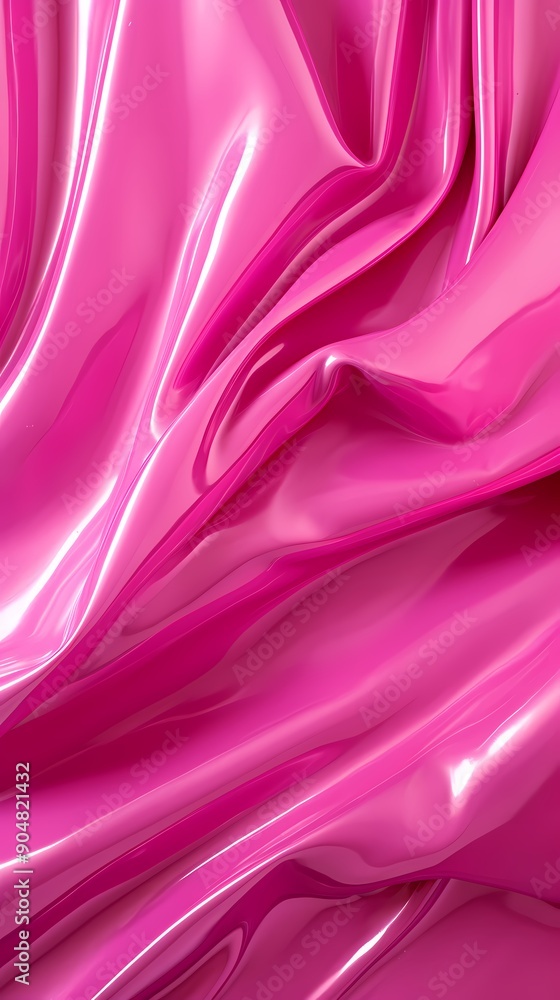 Obraz premium Pink liquid metal plastic flow abstract graphic poster background