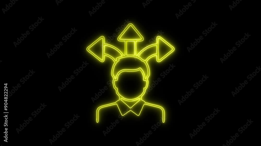 Guidance Neon Icon 4K Animated Linear Symbol Icon Video Background on Black Screen Guidance Neon Icon 4K Animated Linear Symbol Icon Video Background on Black Screen