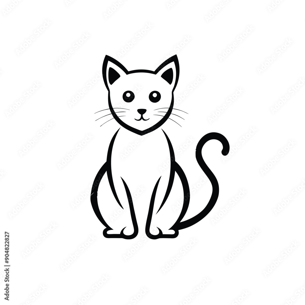 Cat logo outline vector art, ideal for branding and minimalist designs. Cat logo outline vector art, ideal for branding and minimalist designs.