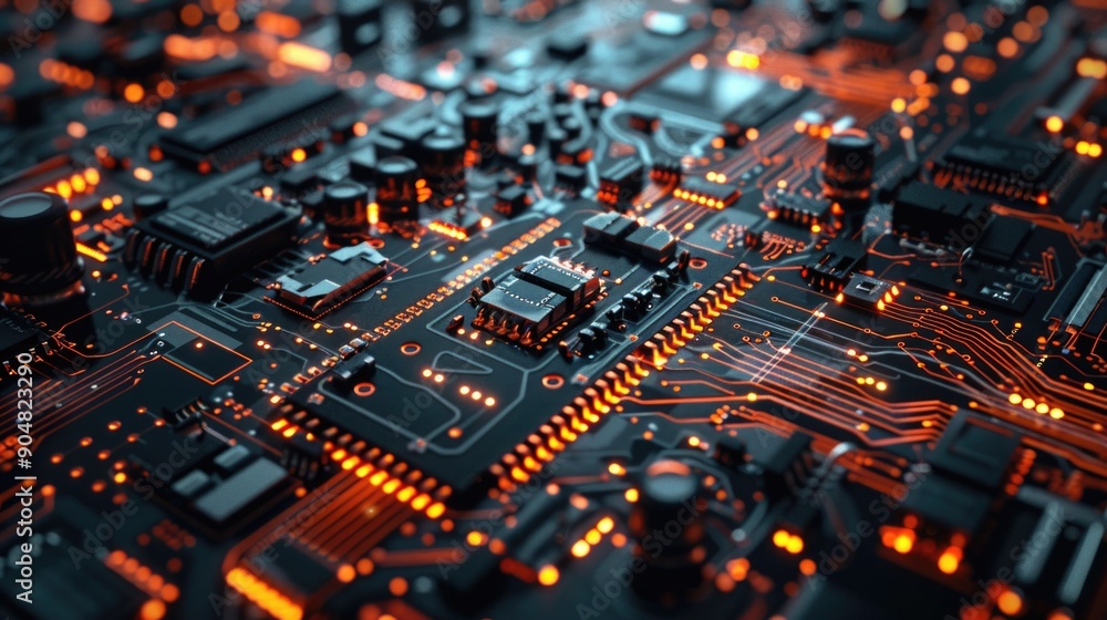 Computer Circuit Board Close Up Computer Circuit Board Close Up