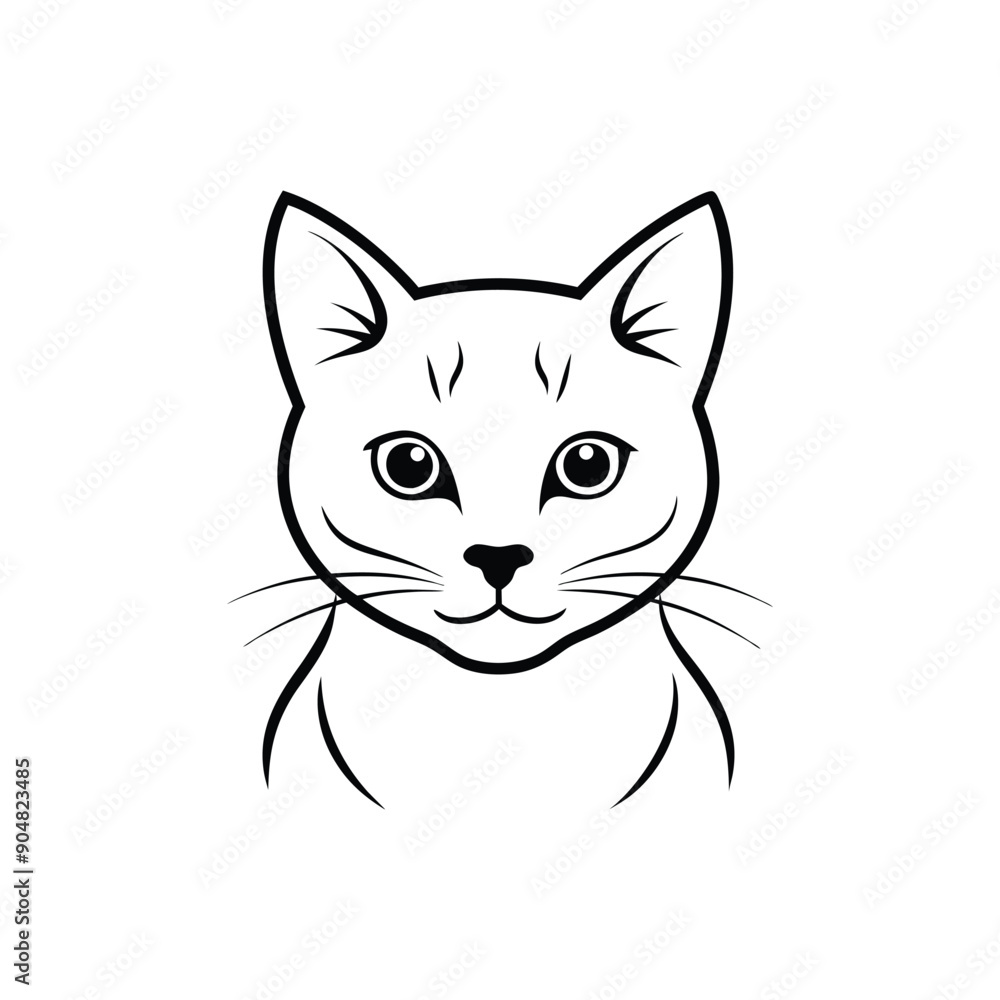 Cat logo outline vector art, ideal for branding and minimalist designs. Cat logo outline vector art, ideal for branding and minimalist designs.