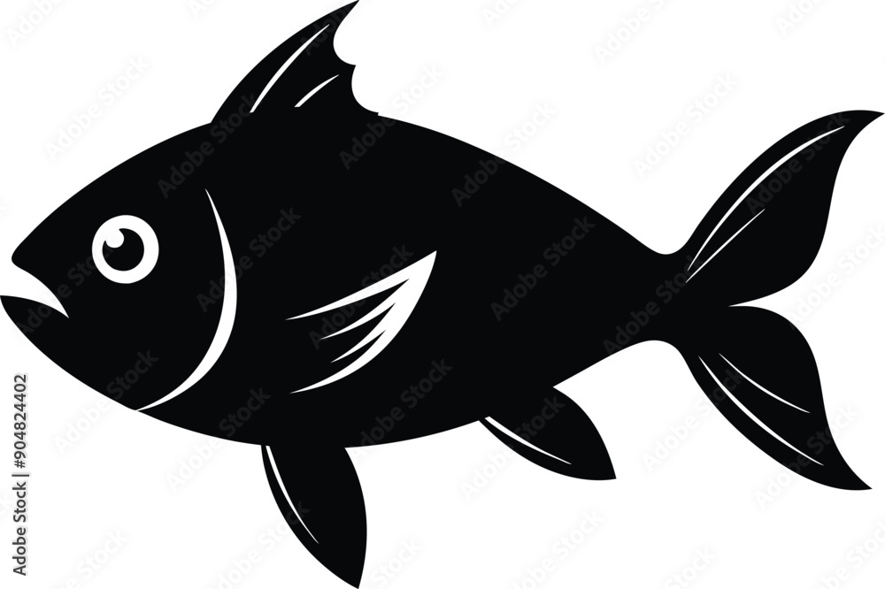 Illustration of fish silhouette Illustration of fish silhouette