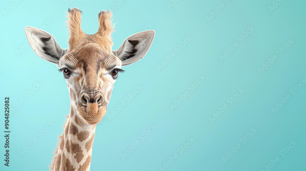 Obraz premium Adorable giraffe vet in scrubs brings a smile to animal care. Perfect for any cute animal lovers collection