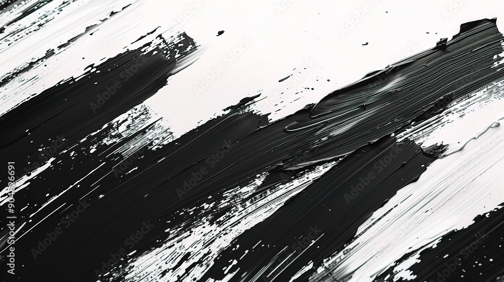 Abstract Black & White Strokes: A bold and minimalist composition, featuring dynamic, abstract brushstrokes of black paint on a crisp white background. Abstract Black & White Strokes: A bold and minimalist composition, featuring dynamic, abstract brushstrokes of black paint on a crisp white background.
