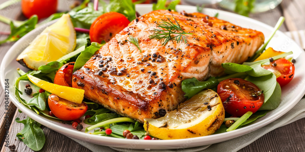 Plate of grilled salmon served with quinoa and steamed vegetables showcasing a balanced and wholesome meal
Plate of grilled salmon served with quinoa and steamed vegetables showcasing a balanced and wholesome meal