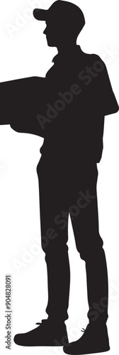 Wallpaper Mural silhouettes of a delivery man vector art illustration Torontodigital.ca
