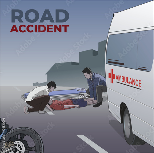 illustration of road accident