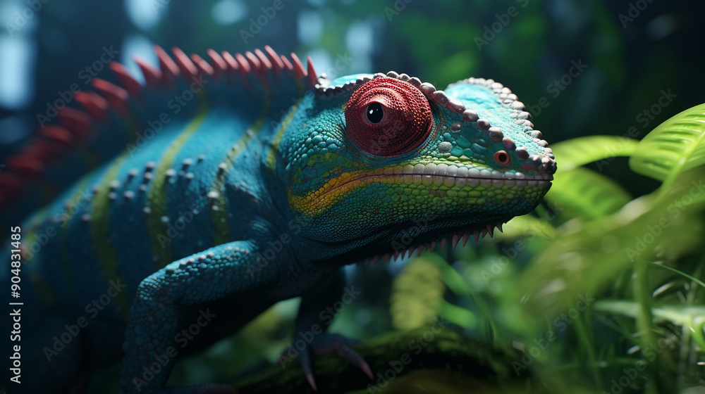 Fototapeta premium iguana on a tree