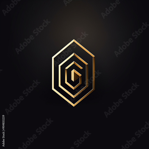 Gold Geometric Logo Design Vector Art