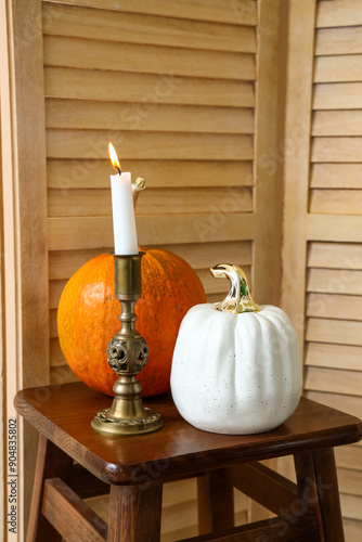 Autumnal home decor with li...