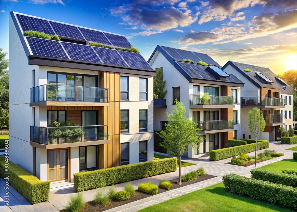 modern eco-friendly multifamily homes with photovoltaic cells modern eco-friendly multifamily homes with photovoltaic cells