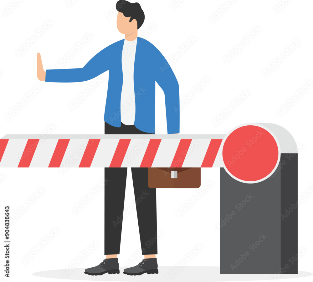 a man in a business suit stands behind a barrier,
a man in a business suit stands behind a barrier,