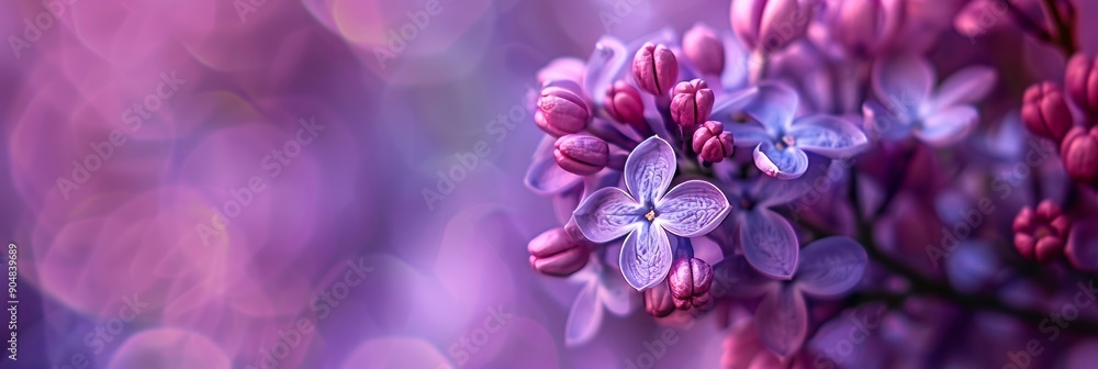 sharp close-up photo lilac flowers against a vibrant purple spring background, highlighting their sharp close-up photo lilac flowers against a vibrant purple spring background, highlighting their