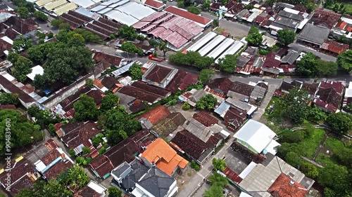 Aerial View of a Traditional Residential Neighborhood at Pleret Archaeological Site, Yogyakarta