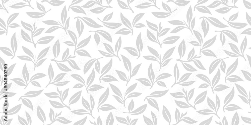 tea leaves pattern background. green leaves vector pattern background. Green tea leaf seamless pattern. seamless patterns with green leaves of tea. 