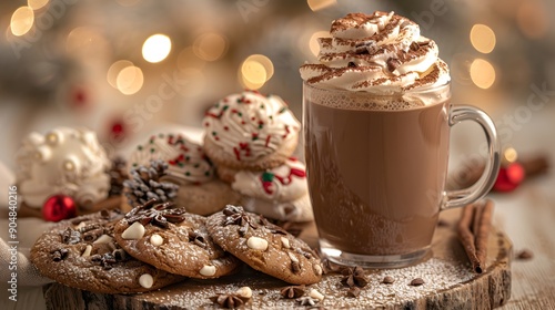 Fototapeta Naklejka Na Ścianę i Meble -  Gingerbread and Cocoa: Traditional Culinary Joy in December