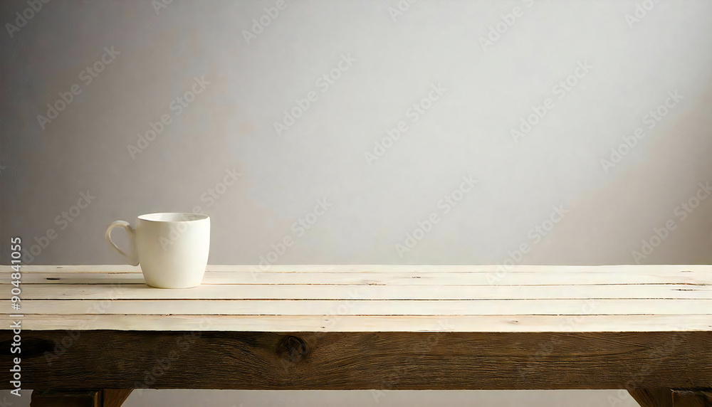 シンプルな木製のテーブル、無地で白色の背景素材。A simple wooden table, plain white background material. シンプルな木製のテーブル、無地で白色の背景素材。A simple wooden table, plain white background material.