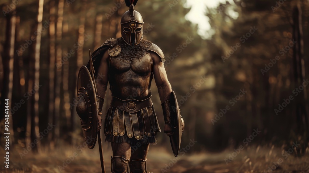 The Spartan Warrior in the Forest, Digital Art, Warrior, Spartan, Ancient Greece The Spartan Warrior in the Forest, Digital Art, Warrior, Spartan, Ancient Greece