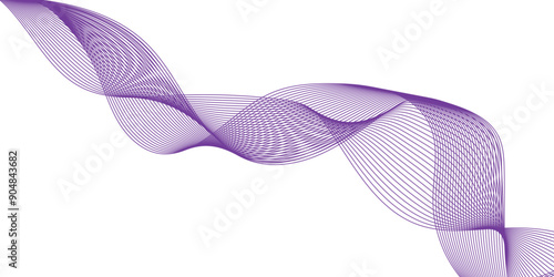 Abstract vector background with purple wavy lines. purple wave background. Design element for technology, science, modern concept. Wave lines motion vector design