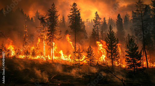 Pollution caused by human activities is leading to extreme weather events like wildfires, which are contributing to global warming and the threat of a global catastrophe. © Mustafa